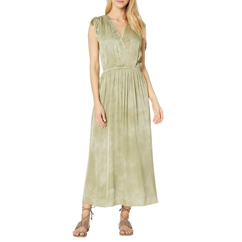 Frye. - Women’s Viscose draw string shoulder sleeveless maxi dress light green S